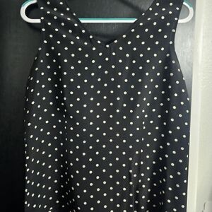 Black Polka Dot Sleeveless Top Vintage